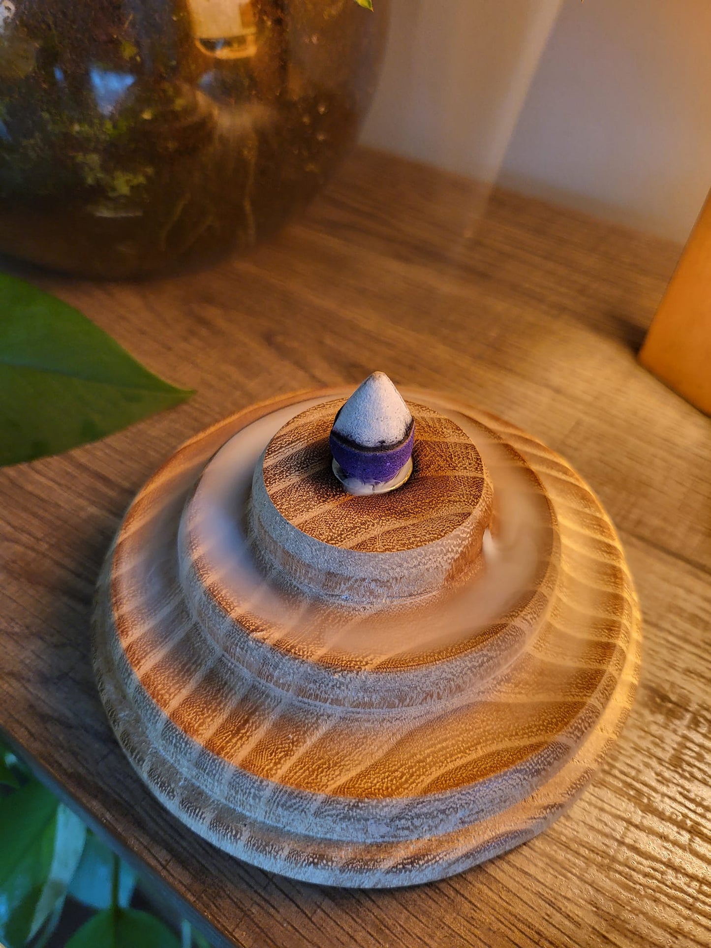 Handcrafted Down-Flow Incense Holder – Reclaimed Wood Art for Fragrance Lovers