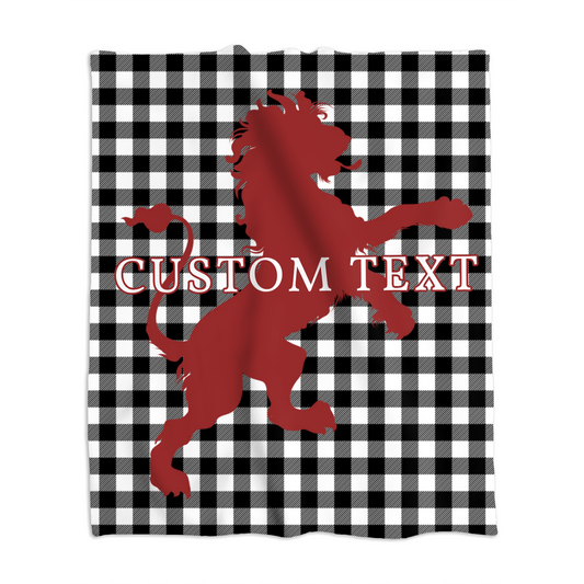 Plaid with Animal Emblem - Personalized Blanket