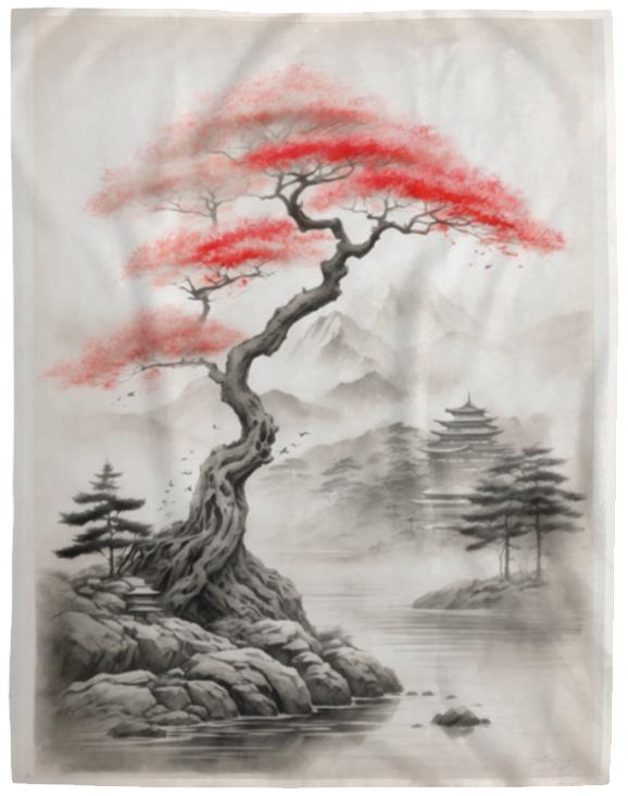 Tree - Asian Influence Design (0011) - Blanket