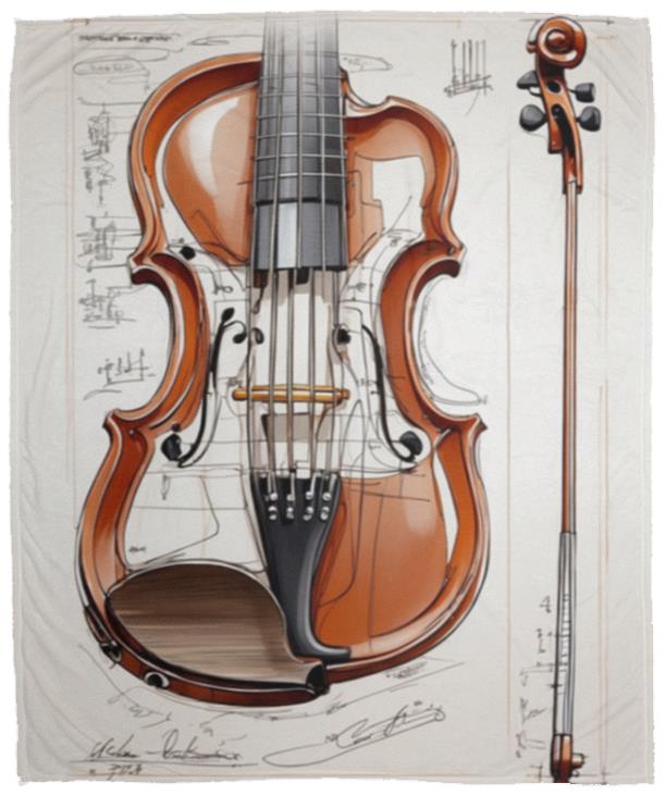 Violin Design Sketch (0002) - Blanket