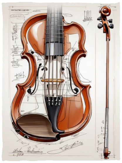 Violin Design Sketch (0002) - Blanket