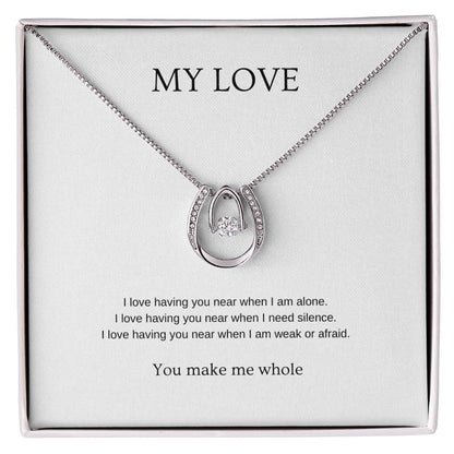 My Love: Make Me Whole - Romantic Necklace | Gift for girlfriend, fiancée, wife | Pendant Necklace | Lucky Necklace