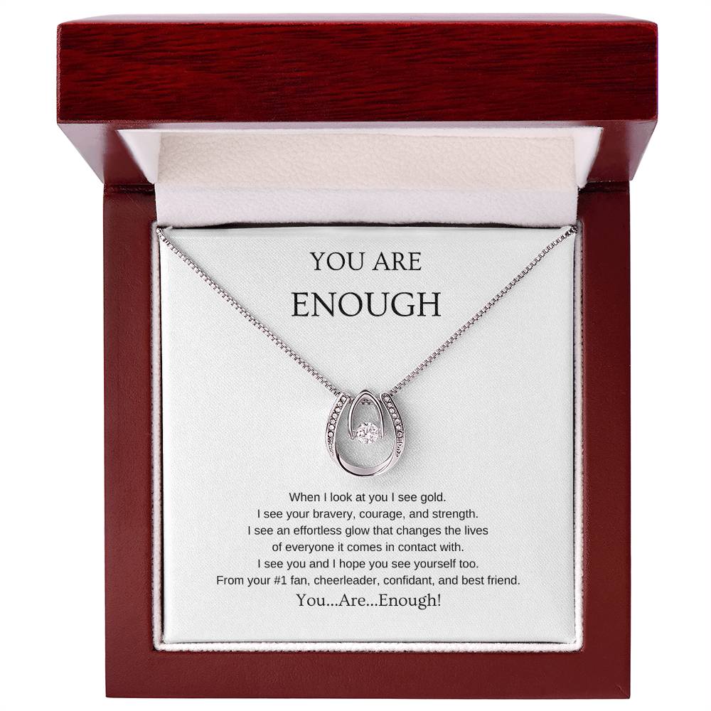 You Are Enough Necklace | Gift for friend | Pendant Necklace | Lucky Necklace