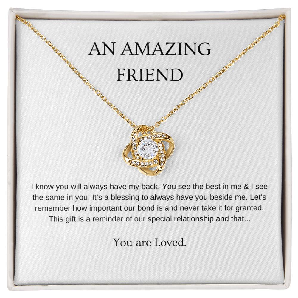 An Amazing Friend Necklace | Gift for friend | Pendant Necklace | Love Knot Necklace