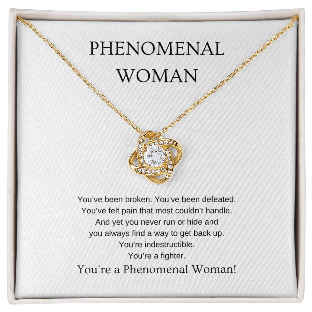 Phenomenal Woman Necklace | Gift for friend, girlfriend, fiancée, wife | Pendant Necklace | Love Knot Necklace