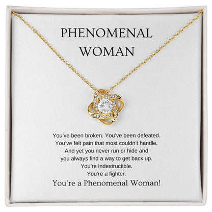 Phenomenal Woman Necklace | Gift for friend, girlfriend, fiancée, wife | Pendant Necklace | Love Knot Necklace