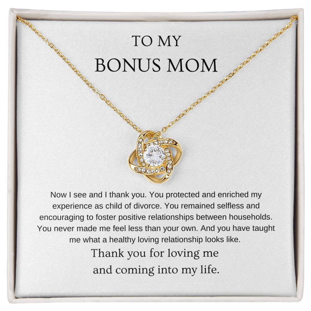 Now I see - Bonus Mom Necklace | Gift for bonus mom | Pendant Necklace | Love Knot Necklace