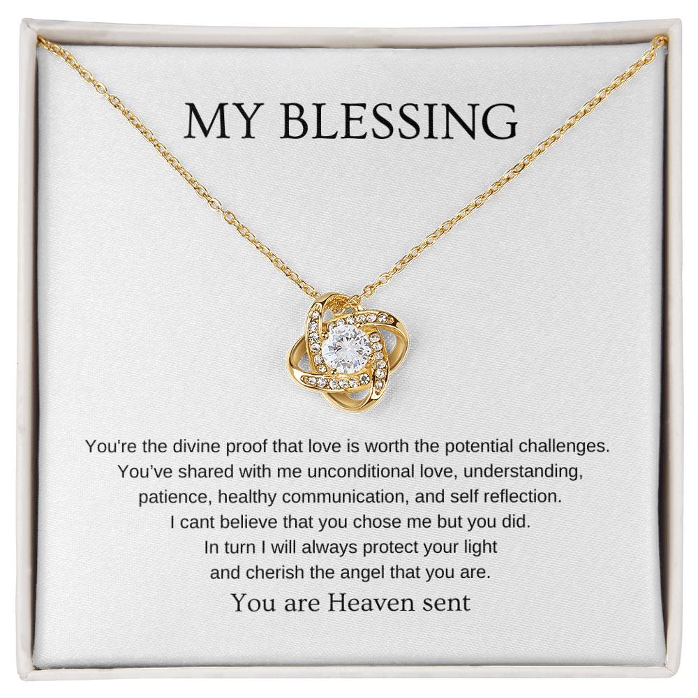 My Blessing - Romantic Necklace | Gift for girlfriend, fiancée, wife | Pendant Necklace | Love Knot Necklace