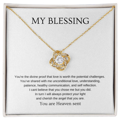 My Blessing - Romantic Necklace | Gift for girlfriend, fiancée, wife | Pendant Necklace | Love Knot Necklace