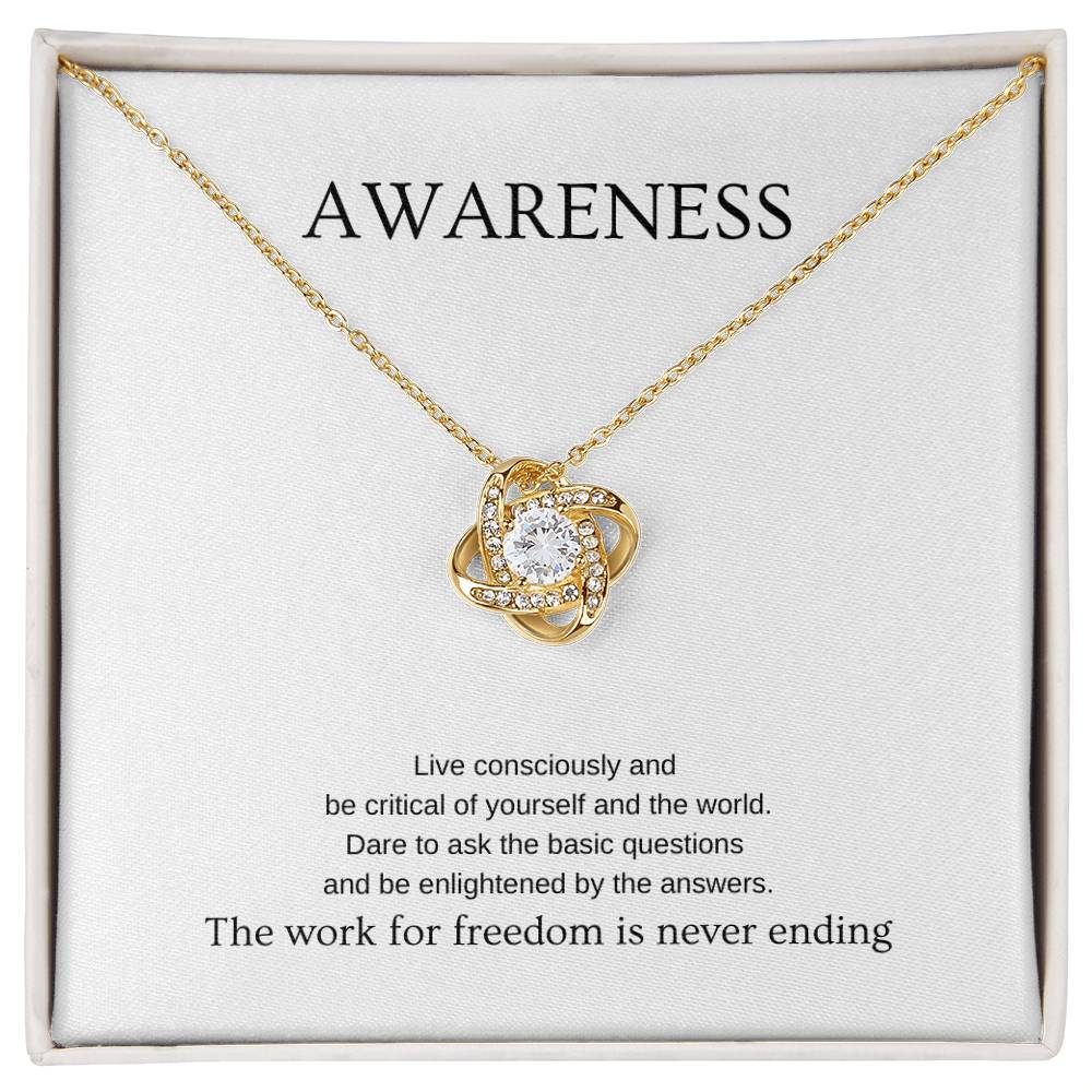 Awareness - Inspiration Necklace | Gift for friend | Pendant Necklace | Love Knot Necklace