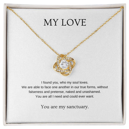 My Love - Romantic Necklace | Gift for girlfriend, fiancée, wife | Pendant Necklace | Love Knot Necklace