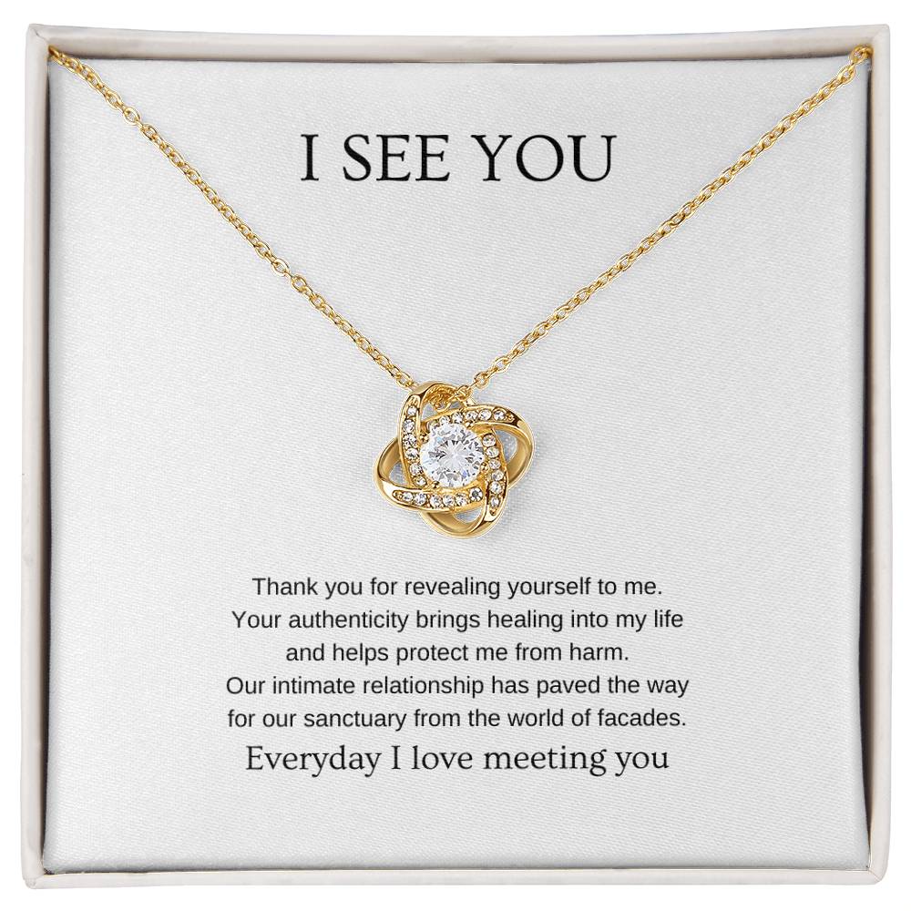 I see you - Romantic Necklace | Gift for girlfriend, fiancée, wife | Pendant Necklace | Love Knot Necklace