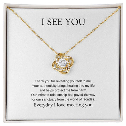 I see you - Romantic Necklace | Gift for girlfriend, fiancée, wife | Pendant Necklace | Love Knot Necklace