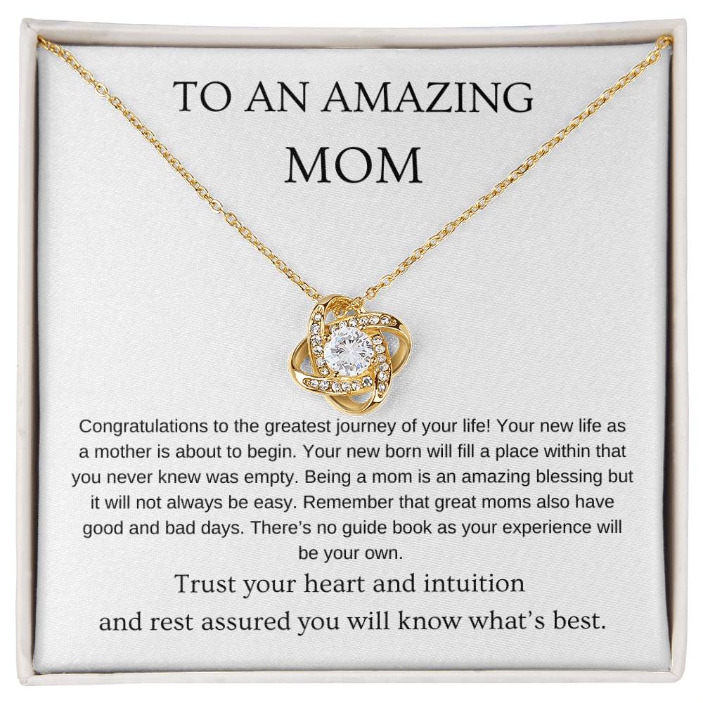 Amazing - New Mom Necklace | Gift for new mom | Pendant Necklace | Love Knot Necklace