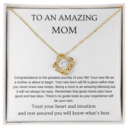 Amazing - New Mom Necklace | Gift for new mom | Pendant Necklace | Love Knot Necklace