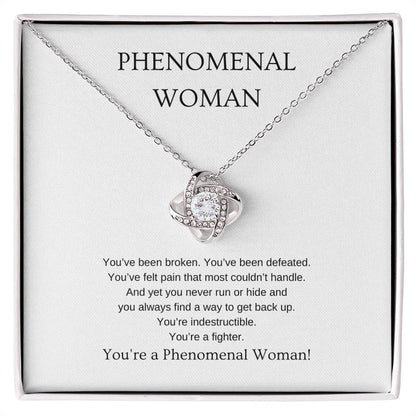 Phenomenal Woman Necklace | Gift for friend, girlfriend, fiancée, wife | Pendant Necklace | Love Knot Necklace