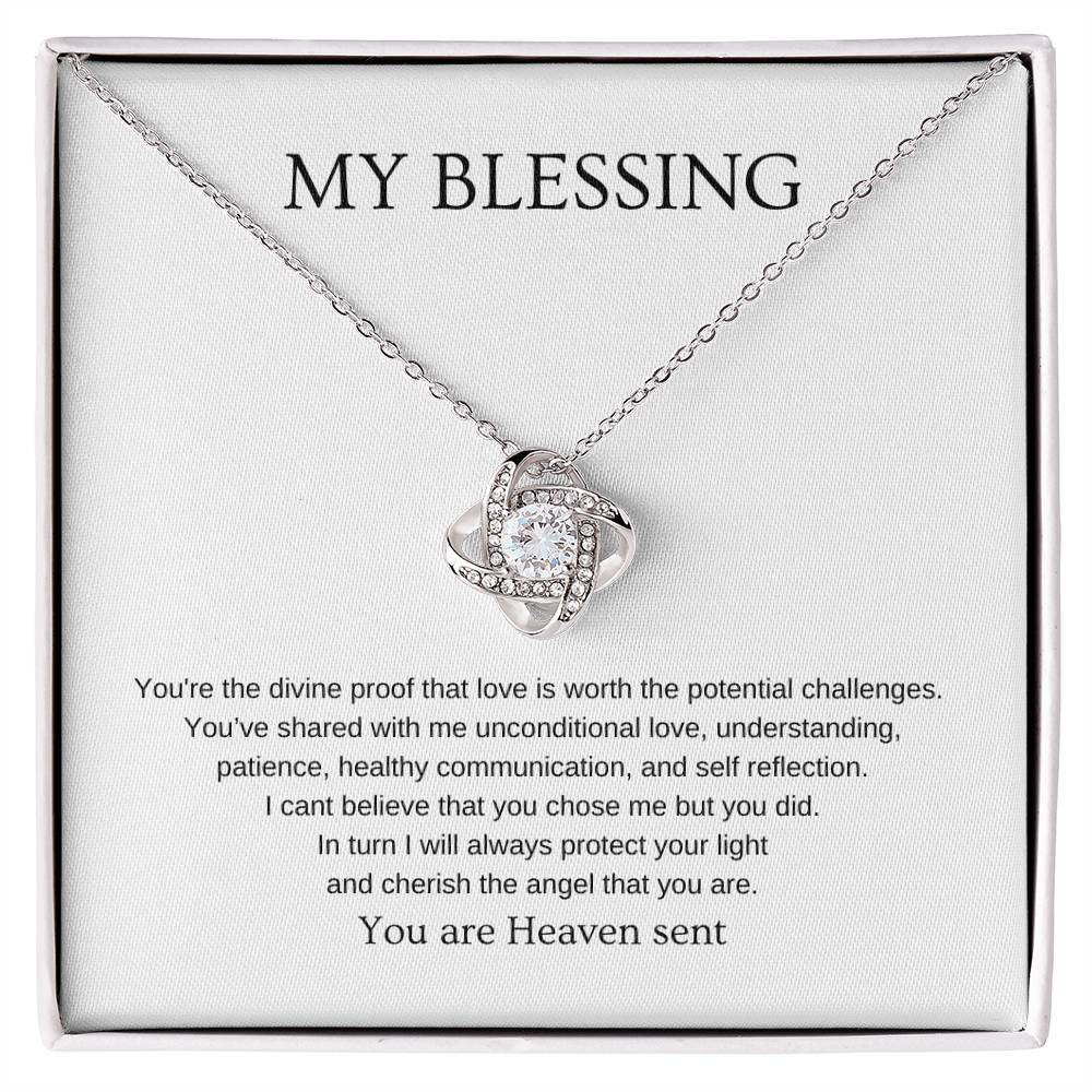 My Blessing - Romantic Necklace | Gift for girlfriend, fiancée, wife | Pendant Necklace | Love Knot Necklace