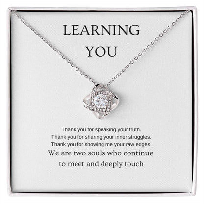 Learning You - Romantic Necklace | Gift for girlfriend, fiancée, wife | Pendant Necklace | Love Knot Necklace