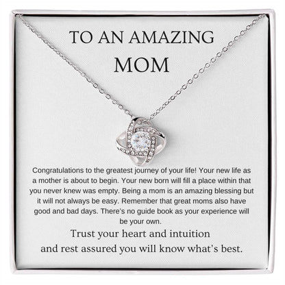 Amazing - New Mom Necklace | Gift for new mom | Pendant Necklace | Love Knot Necklace