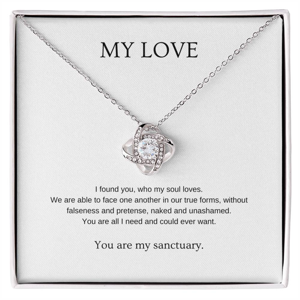 My Love - Romantic Necklace | Gift for girlfriend, fiancée, wife | Pendant Necklace | Love Knot Necklace