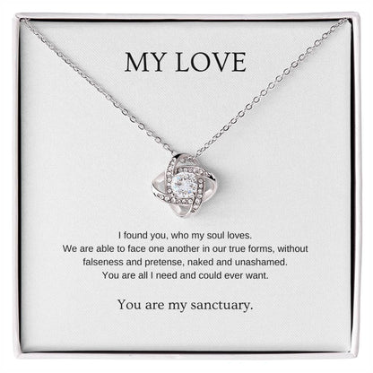 My Love - Romantic Necklace | Gift for girlfriend, fiancée, wife | Pendant Necklace | Love Knot Necklace