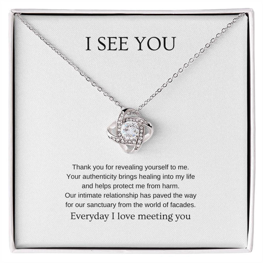 I see you - Romantic Necklace | Gift for girlfriend, fiancée, wife | Pendant Necklace | Love Knot Necklace