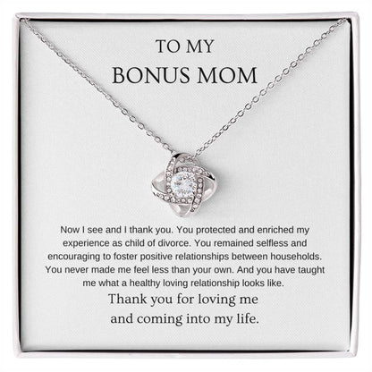 Now I see - Bonus Mom Necklace | Gift for bonus mom | Pendant Necklace | Love Knot Necklace