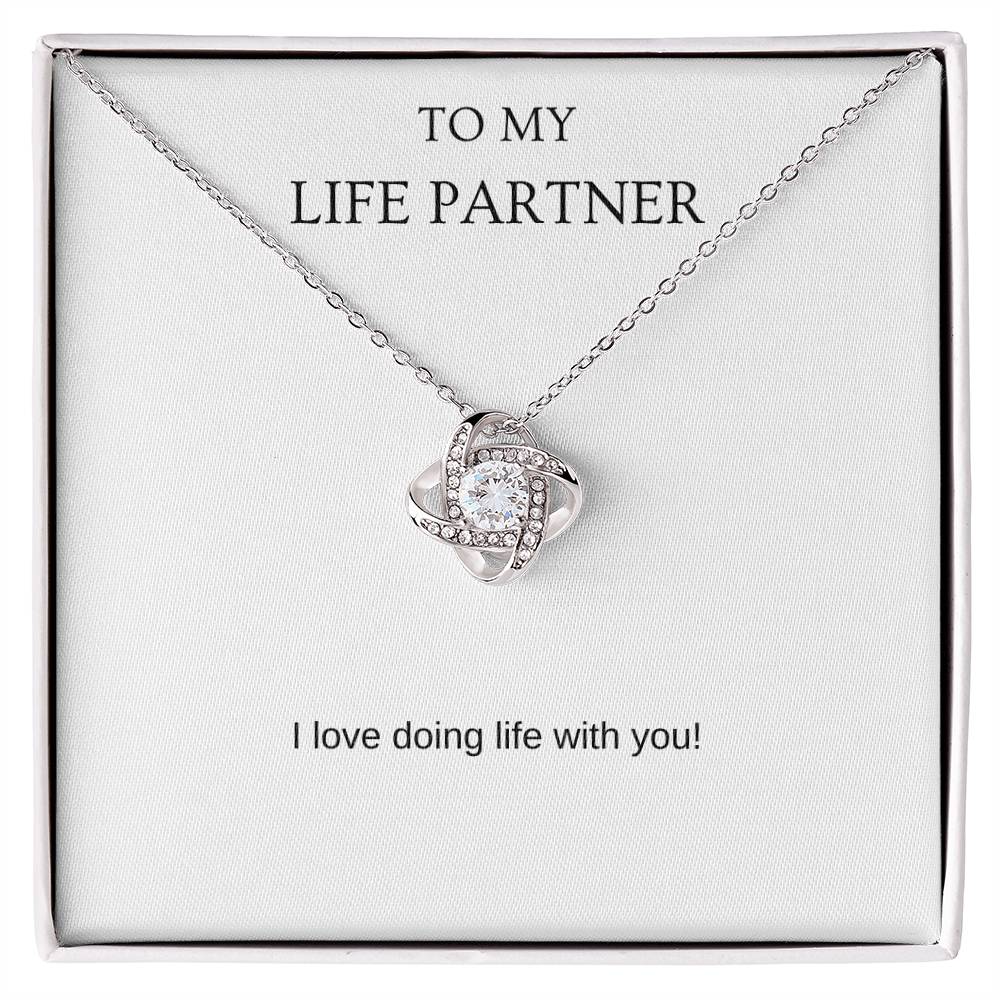 Life Partner - Romantic Necklace | Gift for girlfriend, fiancée, wife | Pendant Necklace | Love Knot Necklace