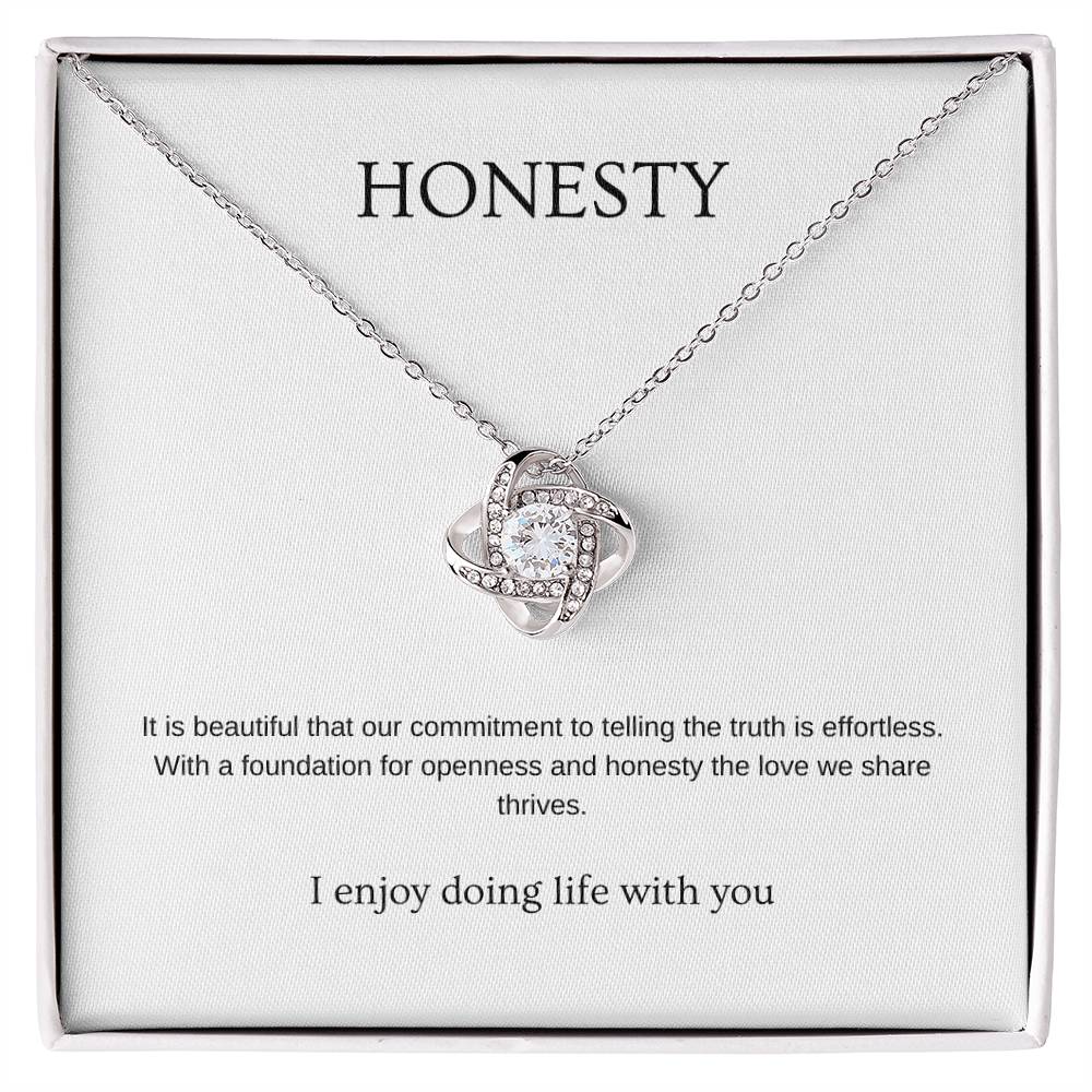 Honesty - Romantic Necklace | Gift for girlfriend, fiancée, wife | Pendant Necklace | Love Knot Necklace