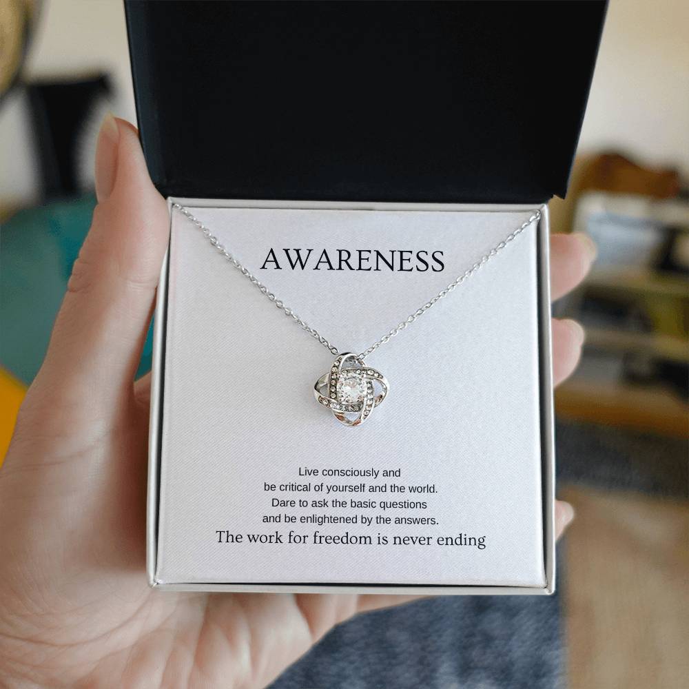 Awareness - Inspiration Necklace | Gift for friend | Pendant Necklace | Love Knot Necklace