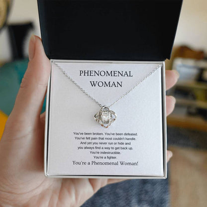 Phenomenal Woman Necklace | Gift for friend, girlfriend, fiancée, wife | Pendant Necklace | Love Knot Necklace