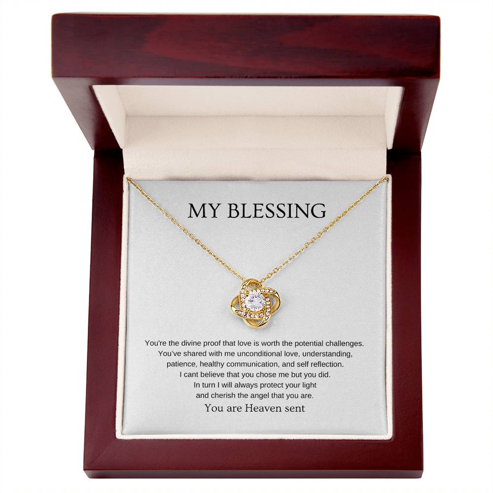 My Blessing - Romantic Necklace | Gift for girlfriend, fiancée, wife | Pendant Necklace | Love Knot Necklace