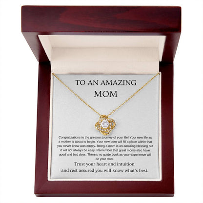 Amazing - New Mom Necklace | Gift for new mom | Pendant Necklace | Love Knot Necklace