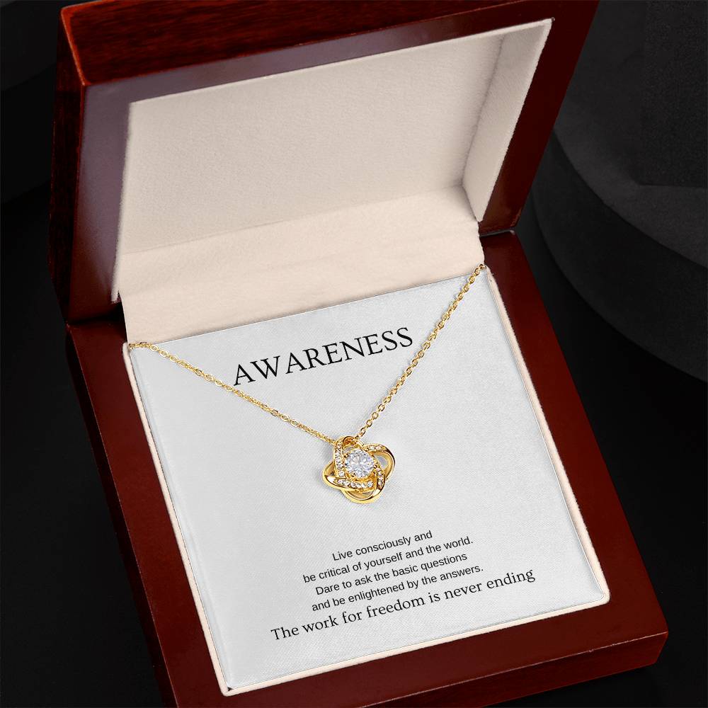 Awareness - Inspiration Necklace | Gift for friend | Pendant Necklace | Love Knot Necklace