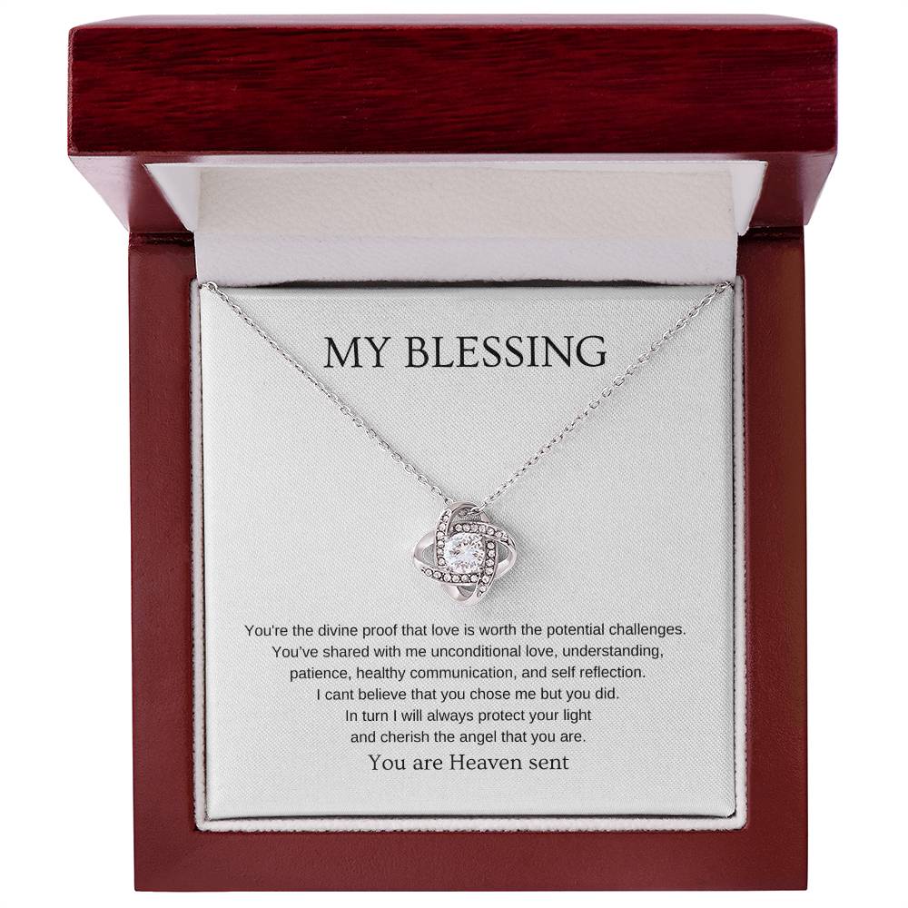 My Blessing - Romantic Necklace | Gift for girlfriend, fiancée, wife | Pendant Necklace | Love Knot Necklace