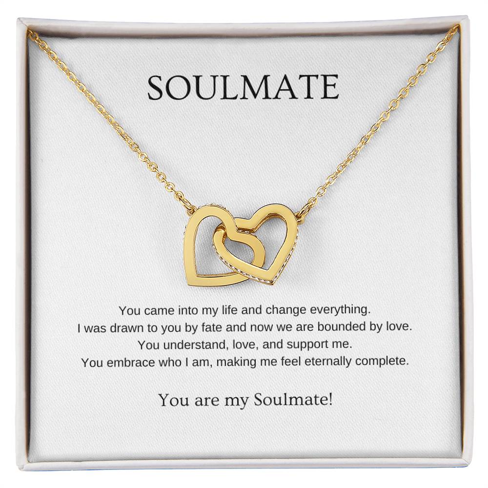 Soulmate - Romantic Necklace | Gift for girlfriend, fiancée, wife | Pendant Necklace | Interlocking Hearts Necklace