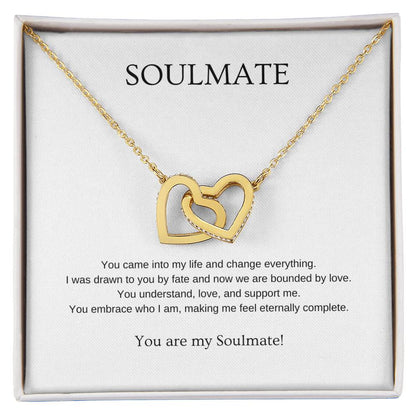 Soulmate - Romantic Necklace | Gift for girlfriend, fiancée, wife | Pendant Necklace | Interlocking Hearts Necklace