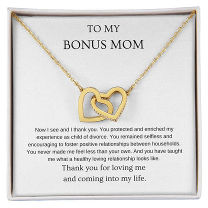 Now I see - Bonus Mom Necklace | Gift for bonus mom | Pendant Necklace | Interlocking Hearts Necklace