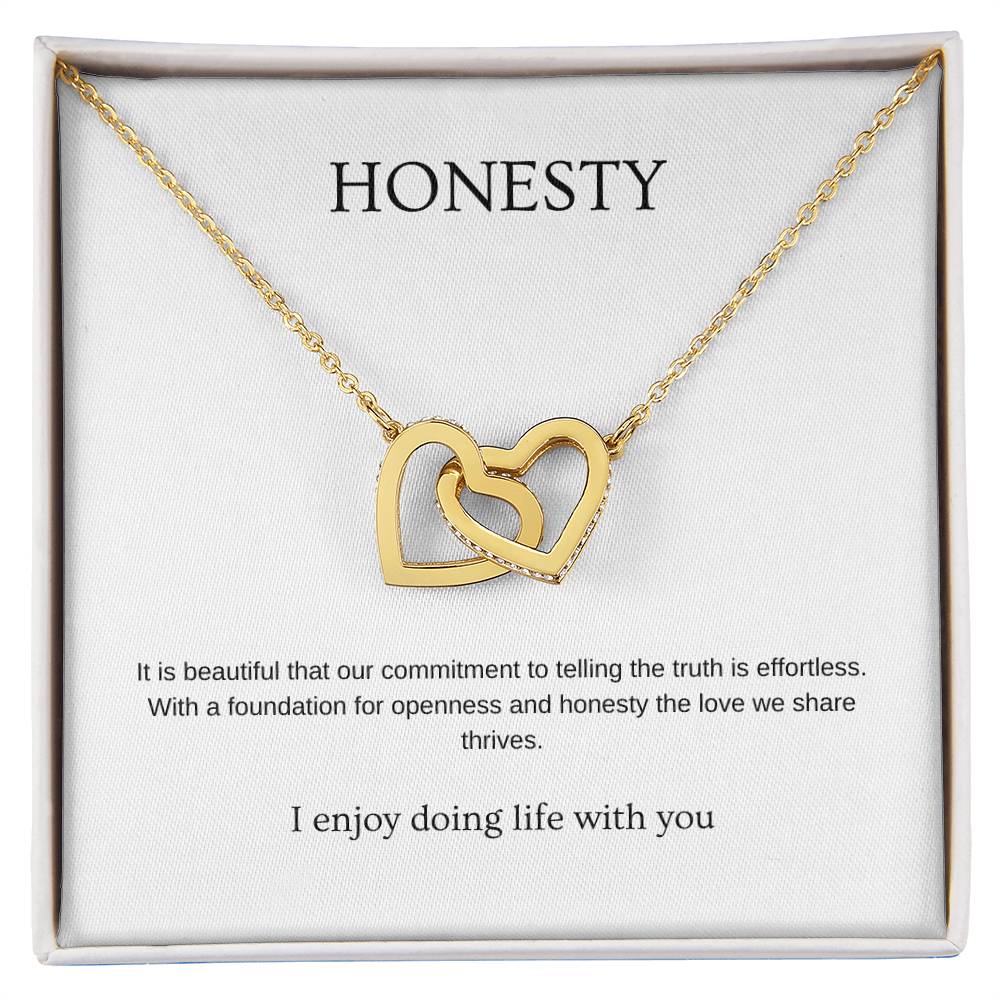 Honesty - Romantic Necklace | Gift for girlfriend, fiancée, wife | Pendant Necklace | Interlocking Hearts Necklace