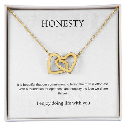 Honesty - Romantic Necklace | Gift for girlfriend, fiancée, wife | Pendant Necklace | Interlocking Hearts Necklace