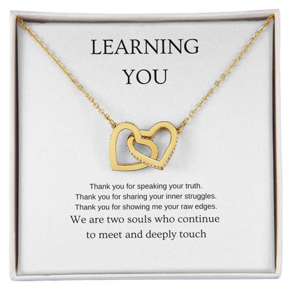 Learning You - Romantic Necklace | Gift for girlfriend, fiancée, wife | Pendant Necklace | Interlocking Hearts Necklace