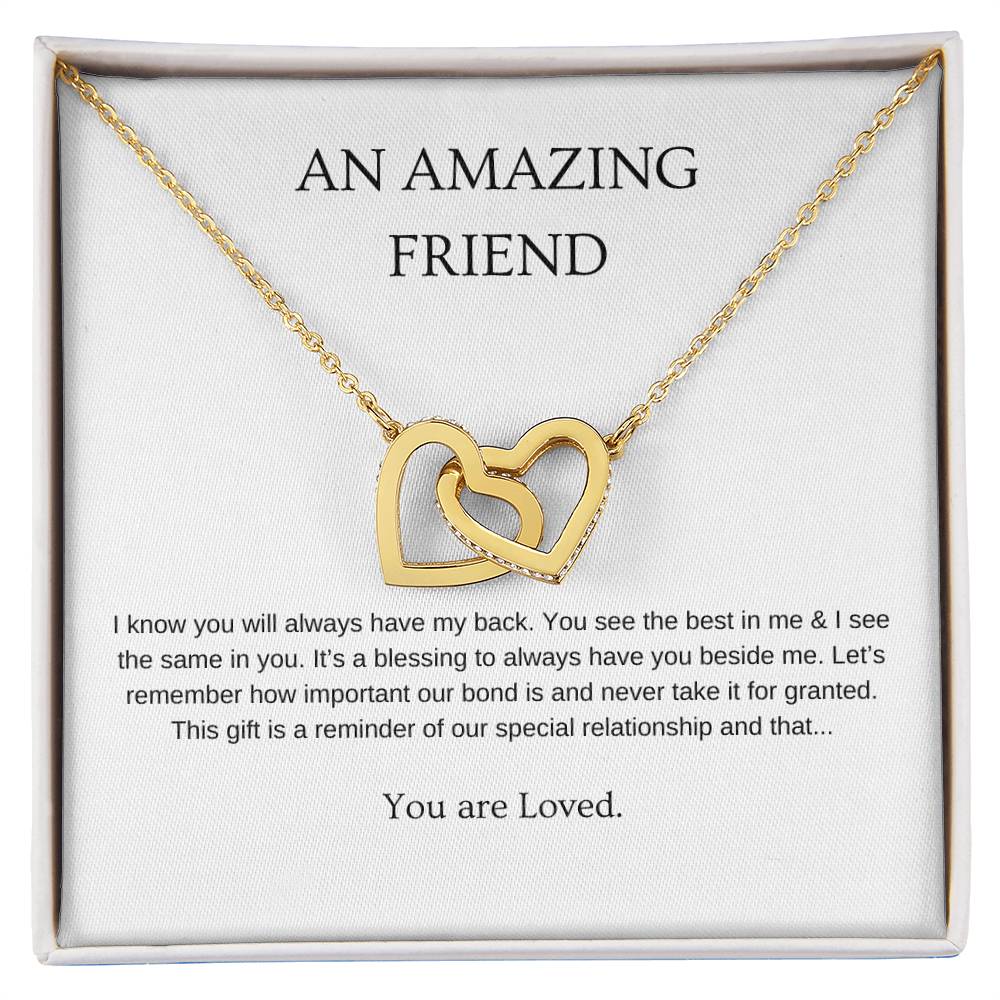 An Amazing Friend Necklace | Gift for friend | Pendant Necklace | Interlocking Hearts Necklace