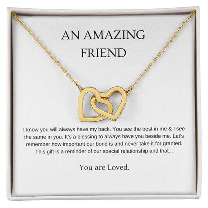 An Amazing Friend Necklace | Gift for friend | Pendant Necklace | Interlocking Hearts Necklace