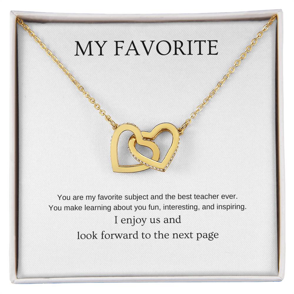 My favorite - Partner Necklace | Gift for girlfriend, fiancée, wife | Pendant Necklace | Interlocking Hearts Necklace