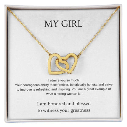 My Girl Necklace | Gift for friend | Pendant Necklace | Interlocking Hearts Necklace