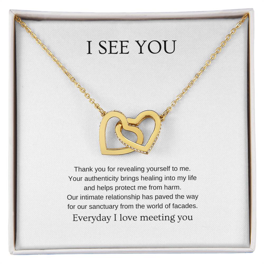 I see you - Romantic Necklace | Gift for girlfriend, fiancée, wife | Pendant Necklace | Interlocking Hearts Necklace