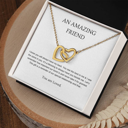 An Amazing Friend Necklace | Gift for friend | Pendant Necklace | Interlocking Hearts Necklace