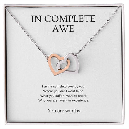 In complete awe - Partner Necklace | Gift for girlfriend, fiancée, wife | Pendant Necklace | Interlocking Hearts Necklace