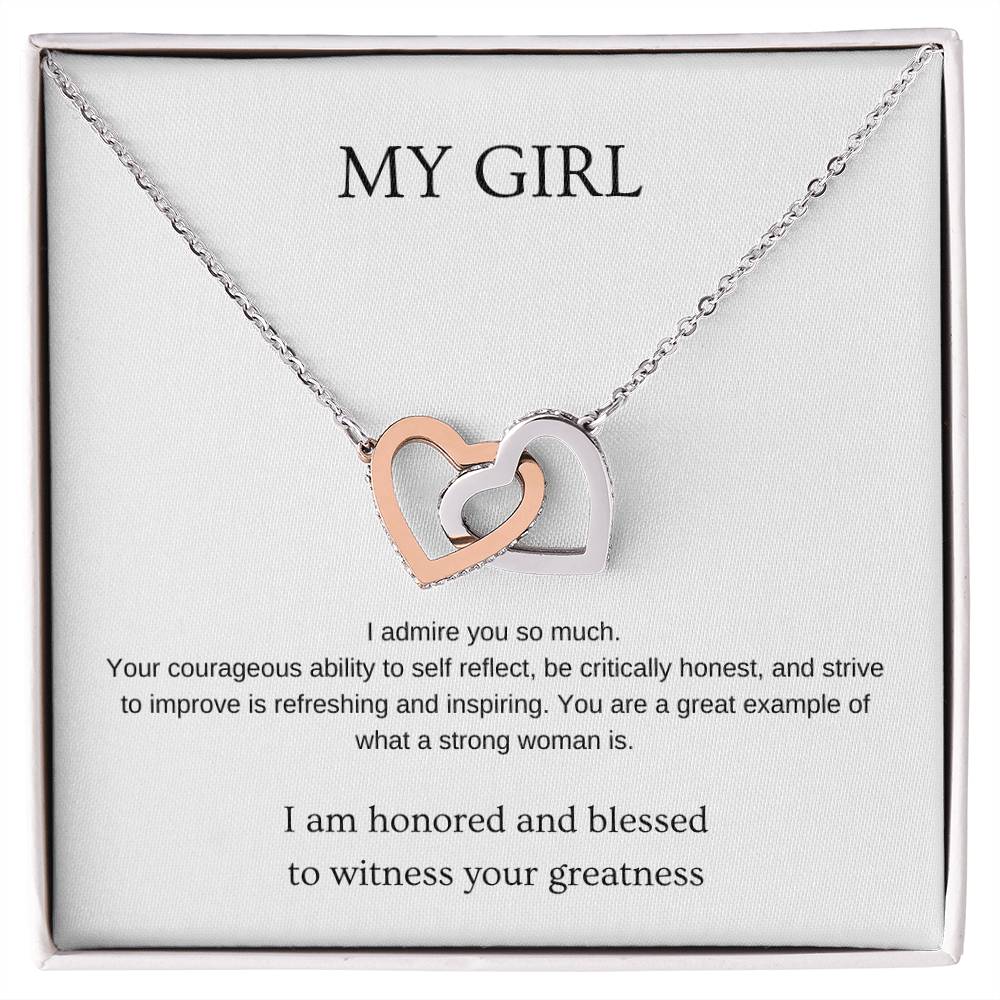 My Girl Necklace | Gift for friend | Pendant Necklace | Interlocking Hearts Necklace