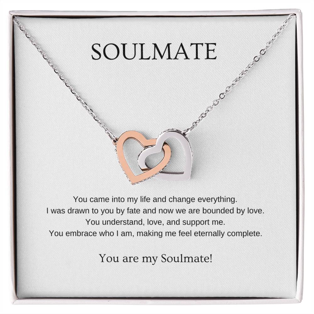 Soulmate - Romantic Necklace | Gift for girlfriend, fiancée, wife | Pendant Necklace | Interlocking Hearts Necklace